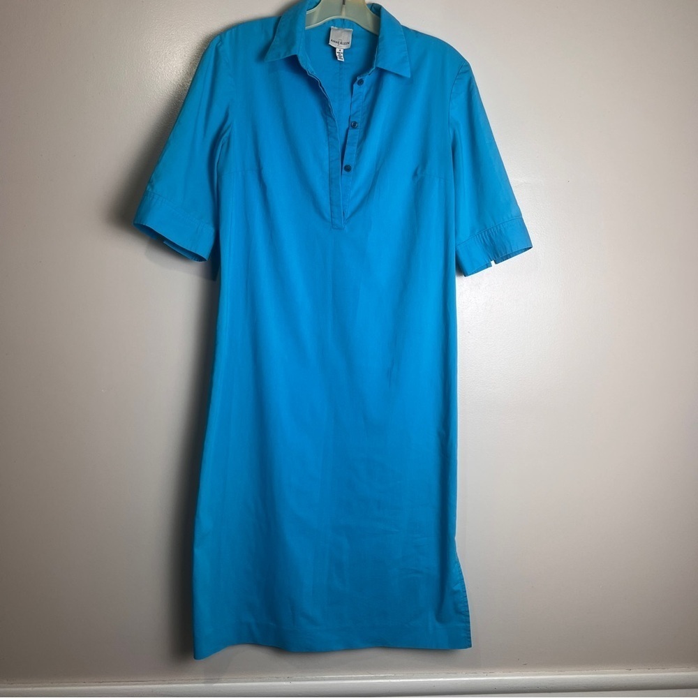 Anne Klein Turquoise Midi Short Sleeve Dress Size 4 EUC
